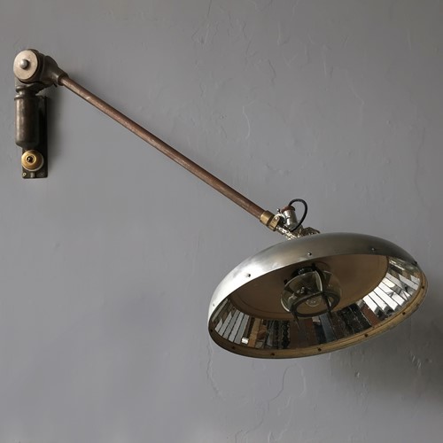 Large French 1940S Mirrored Swing Wall Light