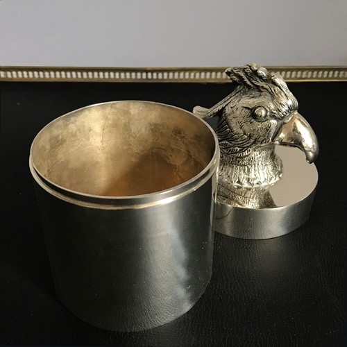 French Silver Plated Cockatoo Box