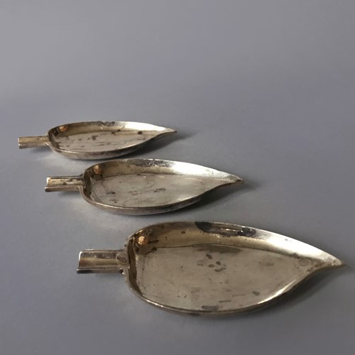 Set of Silver Plated Leaf Dishes
