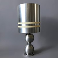 Large French 1960s Metal Table Lamp