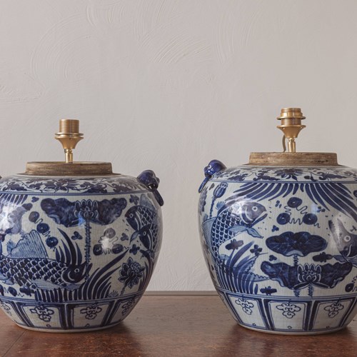 A Pair Of Mid-Century Chinese Lamps