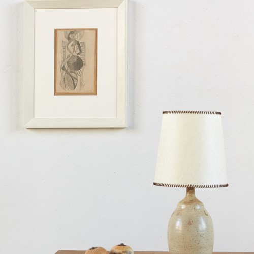 French Stoneware Studio Pottery Table Lamp, C1970