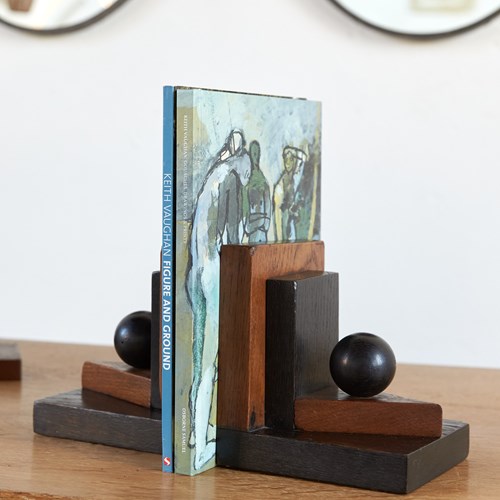 Pair Of  Stained And Polished Wood Bookends, C1920-30