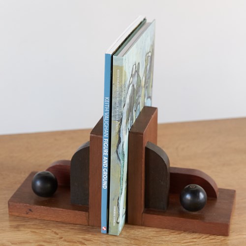 Pair Of Polished And Stained Wood Bookends, C1920-30