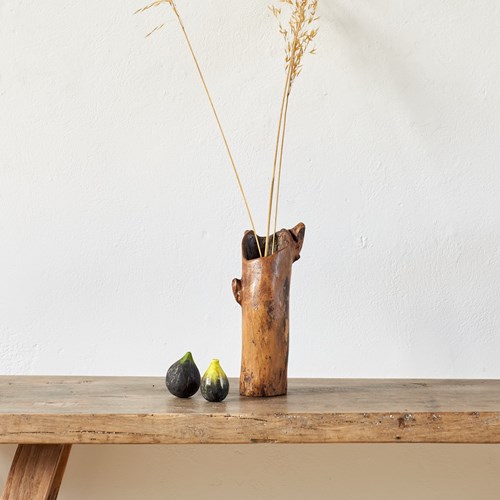 Burr Edged Olive Wood Vase, France C1950