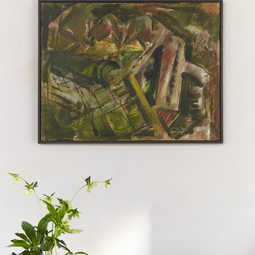 20Th Century Abstract Landscape On Canvas