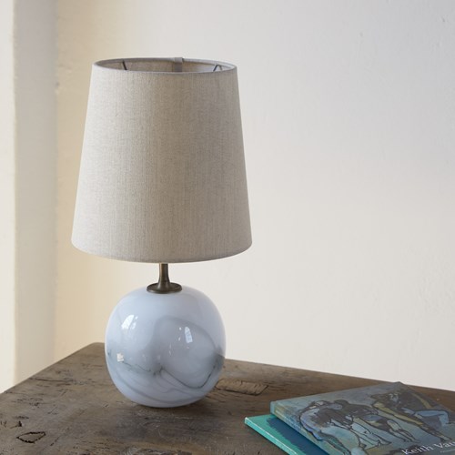 Marbled Opal White Glass Lamp By Holmegaard, Denmark C1980