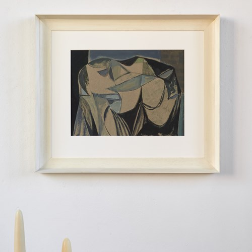 Abstract Figurative Painting On Paper By Morris Kestelman, Signed.