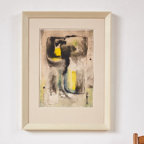 Abstract Watercolour On Paper By Harry Ousey, C1971