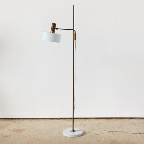 Kaiserleuchte Floor Lamp In Brass And Aluminium, Germany C1960