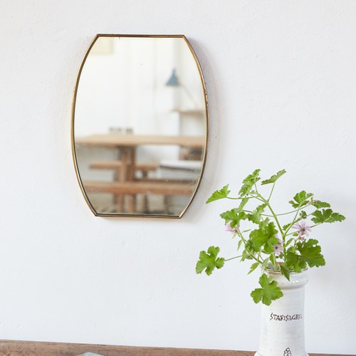 1950'S Italian Brass Framed Mirror