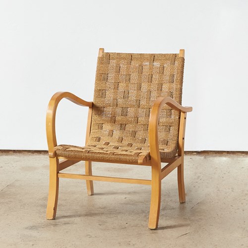 Erich Dieckmann Beech And Sisal Armchair, C1950