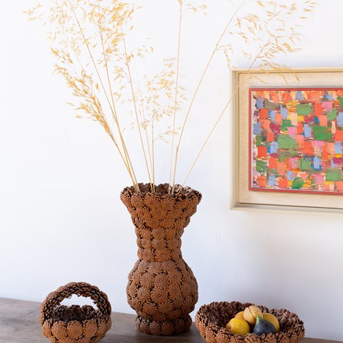 Folk Art Pine Cone Vessels