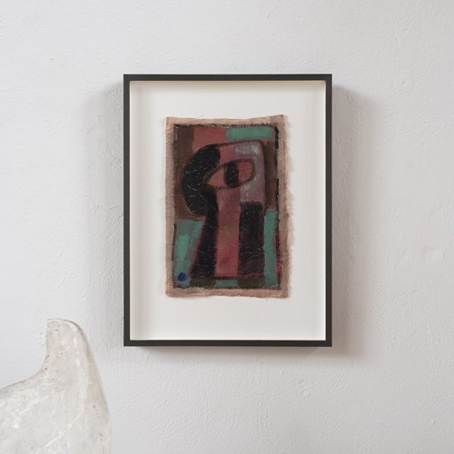 Abstract Figurative Painting On Canvas, Italy C1980