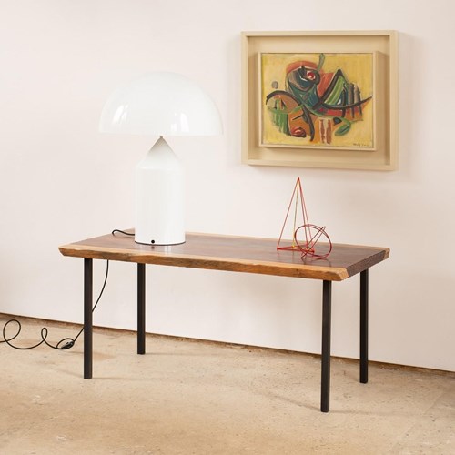 Mid Century French Coffee Table With Sapwood Edge