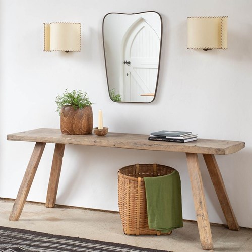 Mid Century Italian Whip-Stitched Parchment Wall Light 