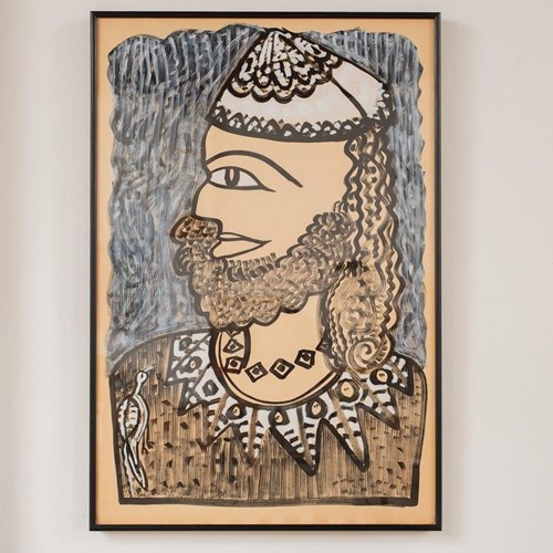 Graphic Portrait Of A Man On Board, C1970