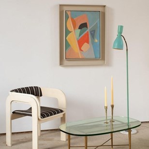 Italian Brass And Marble Floor Lamp...