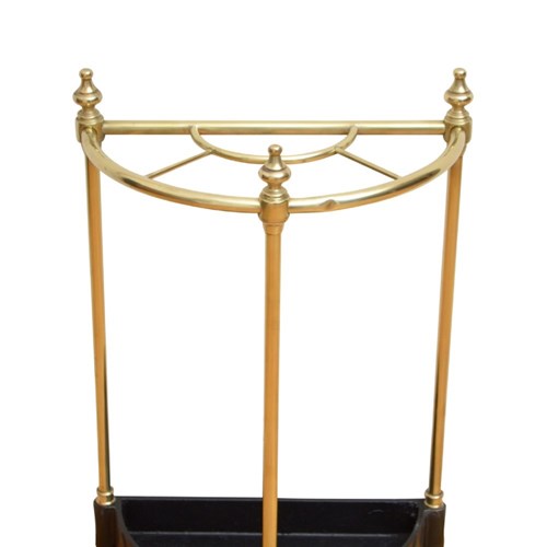 English Brass Umbrella Stand Stick Stand Half Moon Design