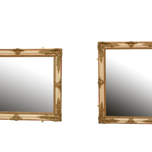 Elegant 19Th Century Gilt Mirror H87cm