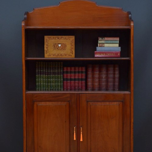 Victorian Open Bookcase In Solid Mahogany
