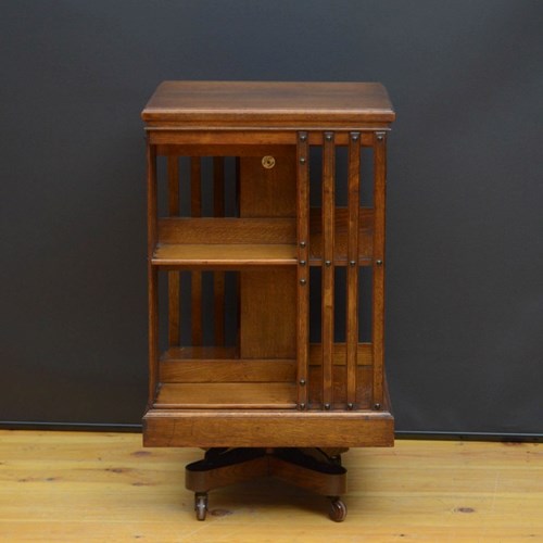 Maple And Co Oak Revolving Bookcases