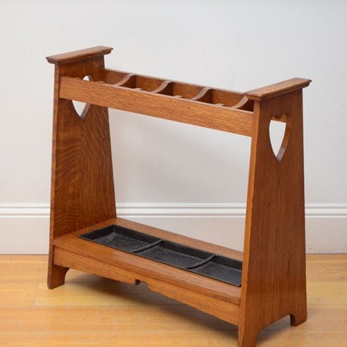 Arts And Crafts Umbrella Stand In Oak