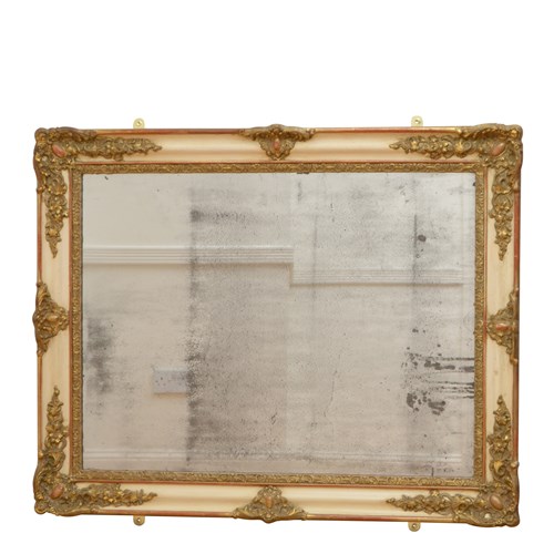 Elegant 19Th Century Gilt Mirror H87cm