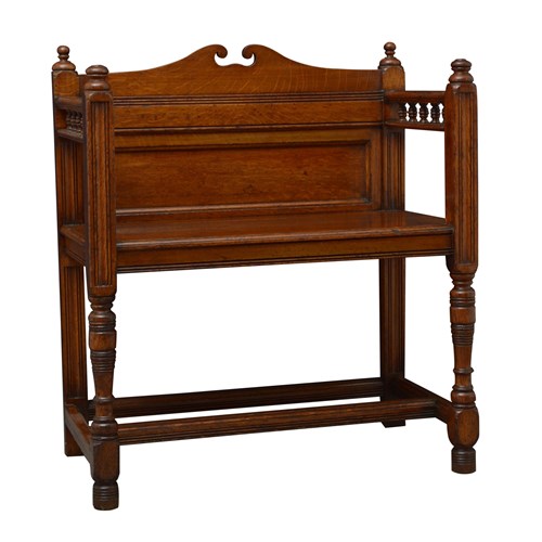 Victorian Solid Oak Hall Bench
