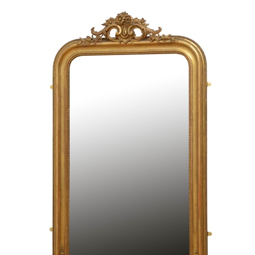 Fine Xixth Century French Giltwood Mirror H167cm