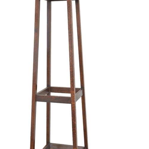 English Arts And Crafts Coat Stand In Oak C1890s