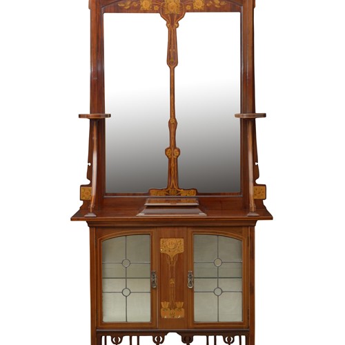 Art Nouveau Cabinet Stand With Mirror