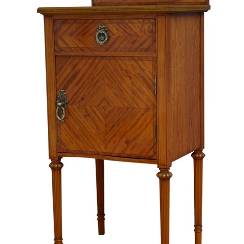 Edwardian Satinwood Bedside Cabinet 