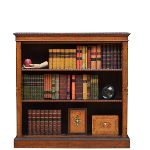 Victorian Oak Open Bookcase