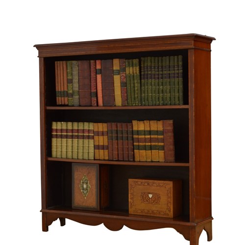 Edwardian Mahogany And Inlaid Open Bookcase