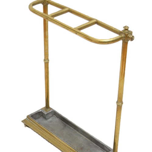 Victorian Brass D Shaped Walking Stick Stand Umbrella Stand