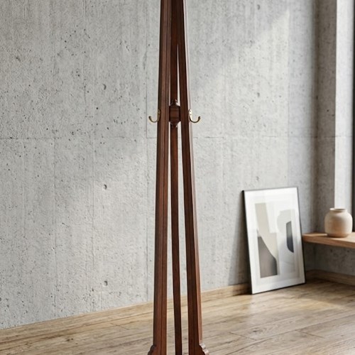 Antique Walnut Coat Stand Hall Stand With Revolving Top