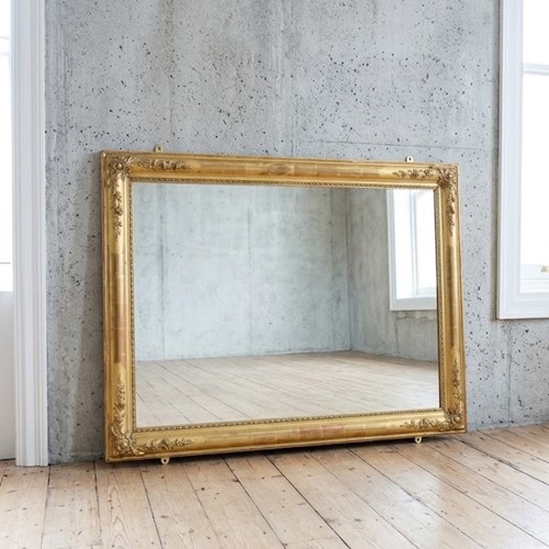 Antique 19Th Century Gold Leaf Wall Mirror 94X122cm