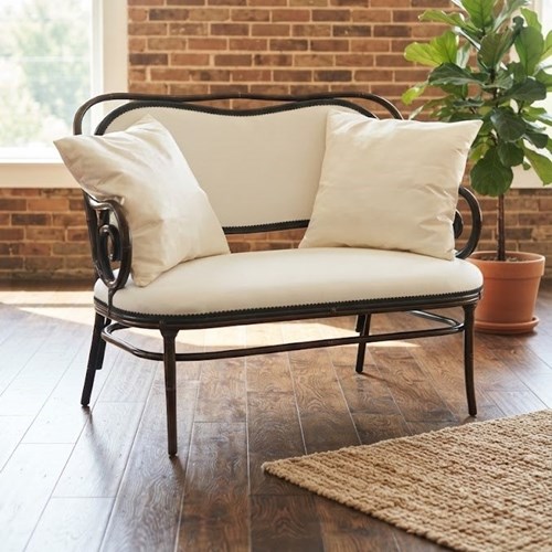 Authentic Thonet Sofa Aesthetic Movement Ebonised Settee With Scatter Cushions