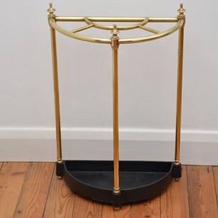 Demi Lune Brass Umbrella Stand