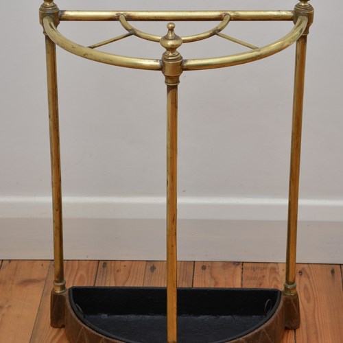 Original Antique Victorian Umbrella Stand In Brass