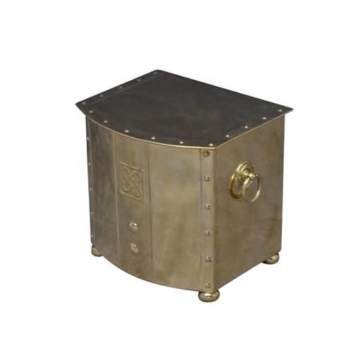 Art Deco Brass Log Or Coal Bin