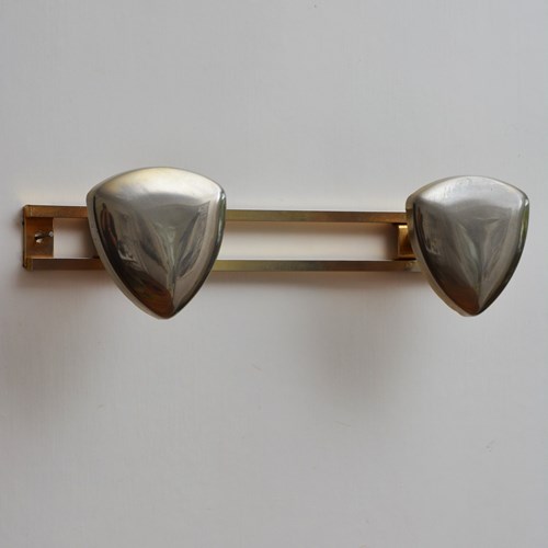 Art Deco Coat Hooks Shield Shaped Gold And Silver Metal