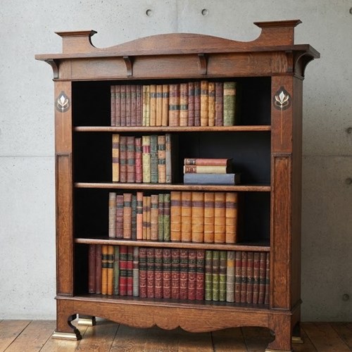 Arts And Crafts Solid Oak Open Bookcase C1900