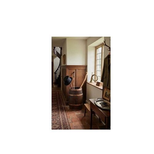 Victorian Oak Country House Coopered Barrel Umbrella Stand