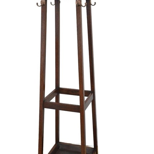 Arts And Crafts Oak Coat Stand, English C1890s