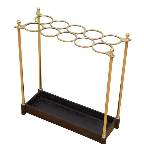 Rare English Victorian Brass Umbrella Stand