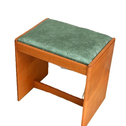 English Art Deco Sycamore Dressing Table Stool