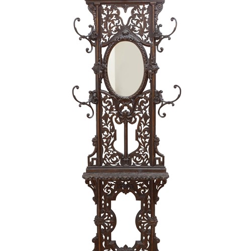 Stylish 19Th Century Cast Iron Coat Stand