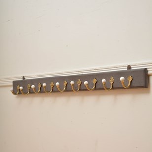 Victorian Brass And Ceramic Coat Ho...
